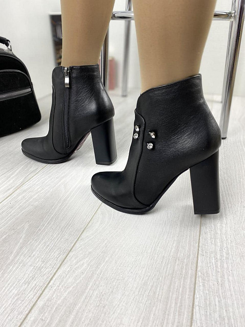 Черевики жіночі VESNA 9191 чорні (весна-осінь, шкіра натуральна) (2508) лише 39р. 39 Коломия - фото 1