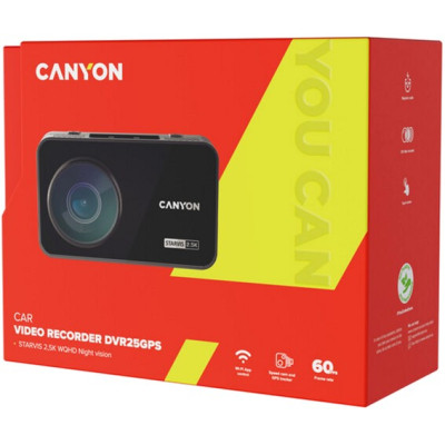 Відеореєстратор Canyon DVR25GPS WQHD 2.5K 1440p GPS Wi-Fi Black (CND-DVR25GPS) Вінниця - фото 8