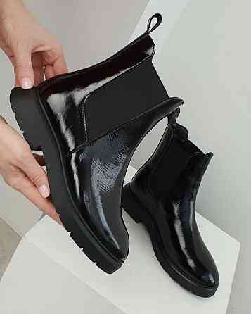 Zemira Ботинки ZEMIRA черные кожаные лакированные весна-осень высота 16 см размер 36р.37р.38р. Коломыя