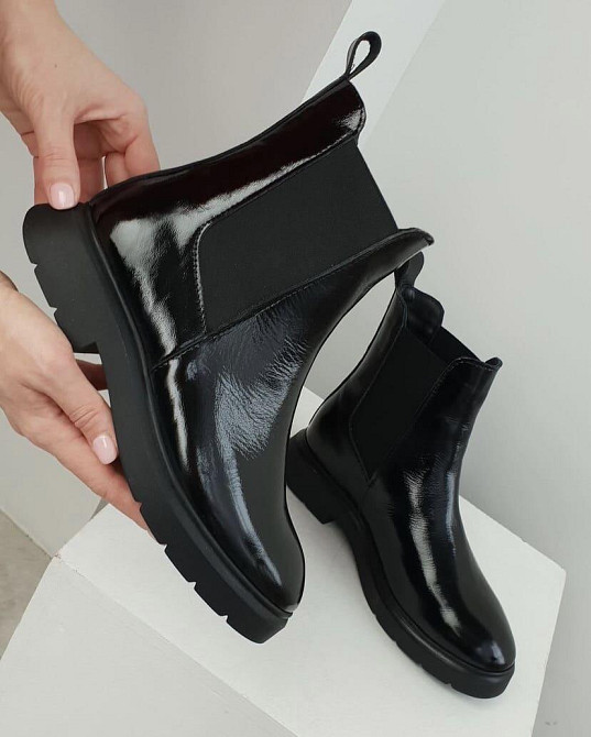 Zemira Ботинки ZEMIRA черные кожаные лакированные весна-осень высота 16 см размер 36р.37р.38р. Коломыя - изображение 5