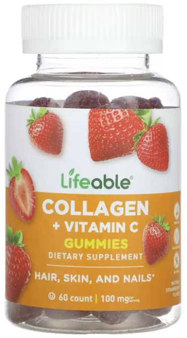 Коллаген и витамин C Lifeable Collagen + Vitamin C Adult 60 жев таб клубника Киев - изображение 1