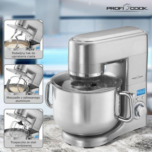 Кухонний тістомісильник на 10 л з 3 насадками Profi Cook PC-KM (1096) 1500 Вт Нововолинськ - фото 8