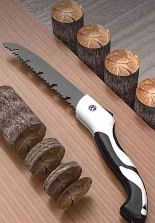 Ручная складная пилка 130 мм из прочной стали 29 см черно-белый Киев