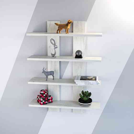 Полиця навісна П-4, Дуб Крафт Білий, 600/120/800 Львів