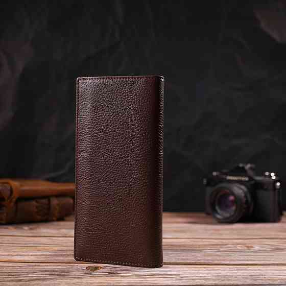 Чоловічий гаманець вертикальний без застібки з натуральної шкіри CANPELLINI 21904 Коричневий Київ