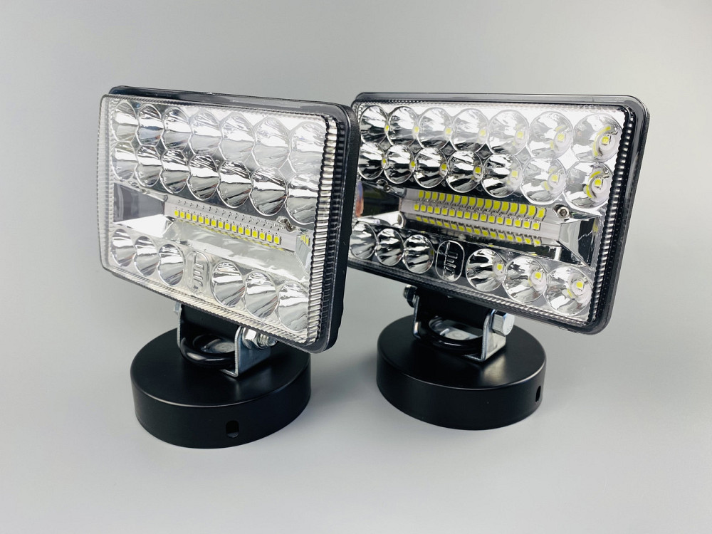 Фара LED квадратная 108W 6000K (36 диодов) (12.7см х 8.9см) (ближний + дальний)ОБЛЕГЧЕННЫЙ КОРПУС! Мукачево - изображение 6