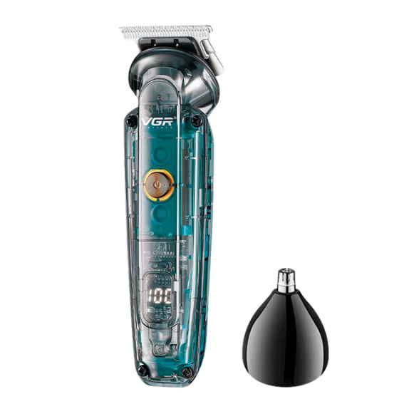 Триммер аккумуляторный VGR V-949 для бороды и носа IPX6 LCD (5 насадок) Киев