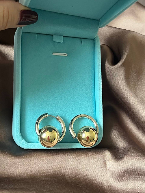 Сережки Balenciaga срібно-золотого кольору Одеса - фото 7