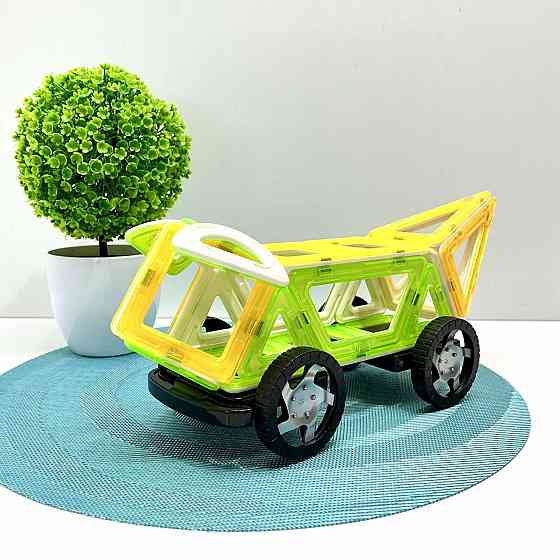 Конструктор магнітний Limo Toy Транспорт 56 деталей Зелено-жовтий (KB 1012) Чернигов