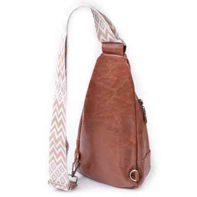 Сумка Vintage Женская из экокожи с акцентом на текстильную лямку Рыжая (22773) Винница