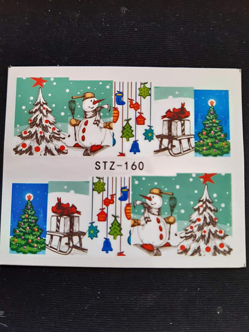 Новогодние наклейки на ногти STZ-160 Киев - изображение 1