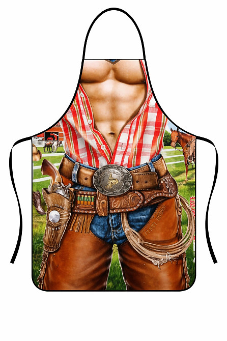 Фартук с приколом Ковбой 73 на 57 см разноцветный Киев - изображение 2