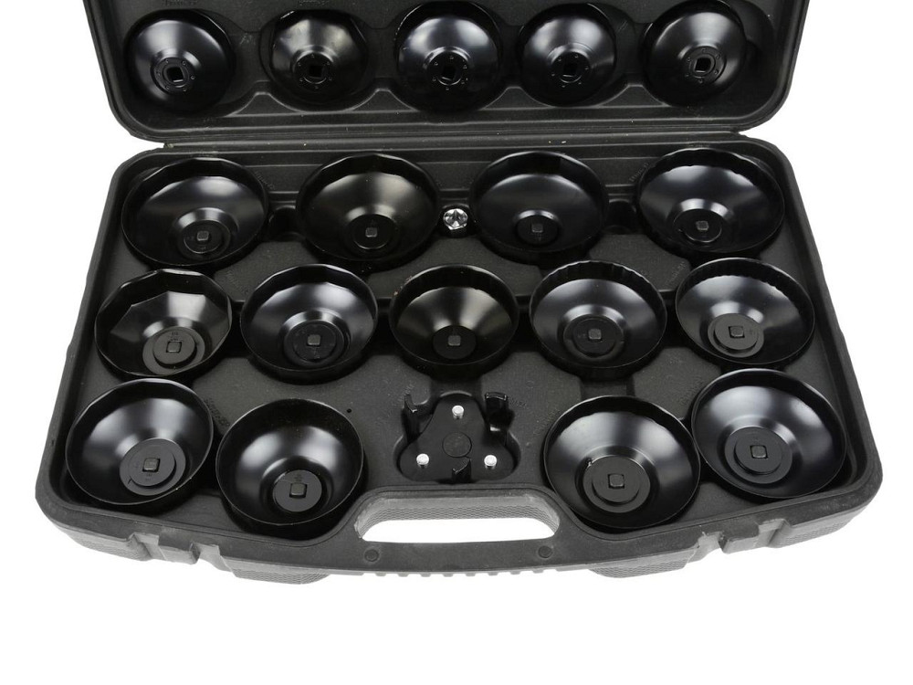 Ключі чашкоподібні для зняття оливних фільтрів "GeKo" комплект 30 шт. (65-120мм) х 3/8", 1/2" Київ - фото 4