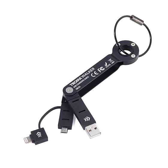 Брелок-адаптер Troika Walker USB MicroUSB метал Чорний Вінниця