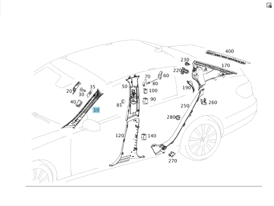 Mercedes-Benz  A2126906025 7M36 Обшивка стійки "А" справа сіра E-class W212 E-class S212 Одеса
