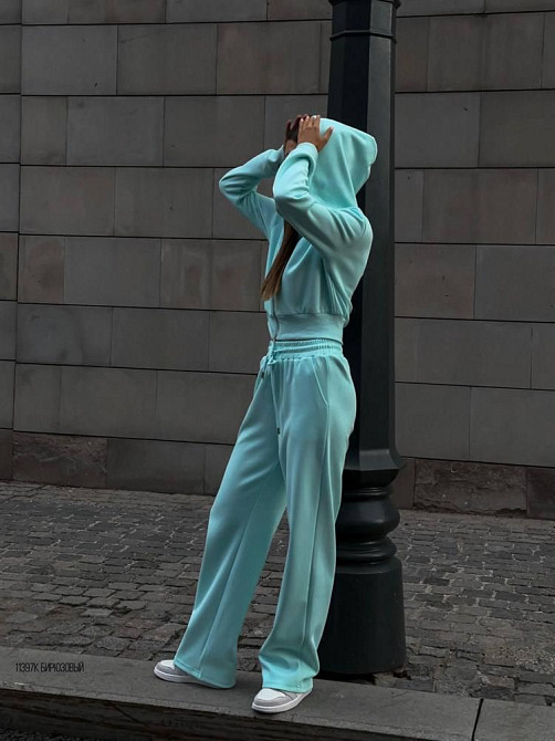 Жіночий стильний повсякденний костюм-двійка турецька двонитка Рожевий, 44/46 Одеса - фото 1