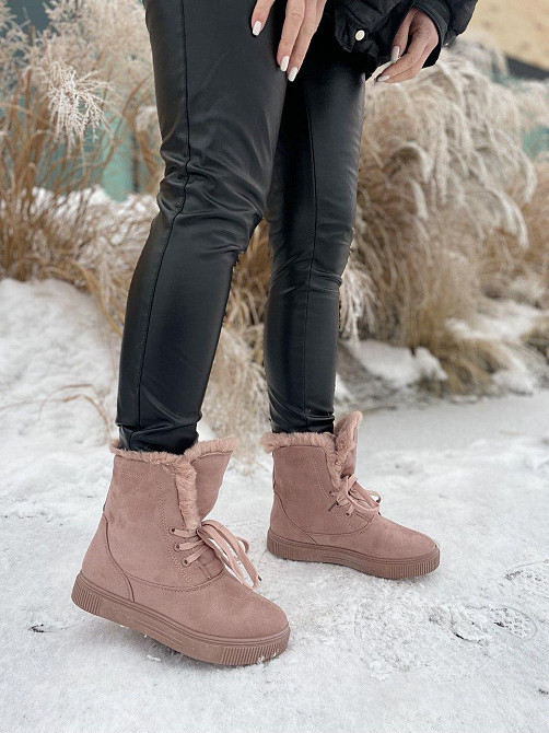 Violeta Женские черевики Violeta пудра эко-замша высота 16.5см подошва 2.5см размер 36-39 (1136 Коломыя - изображение 3