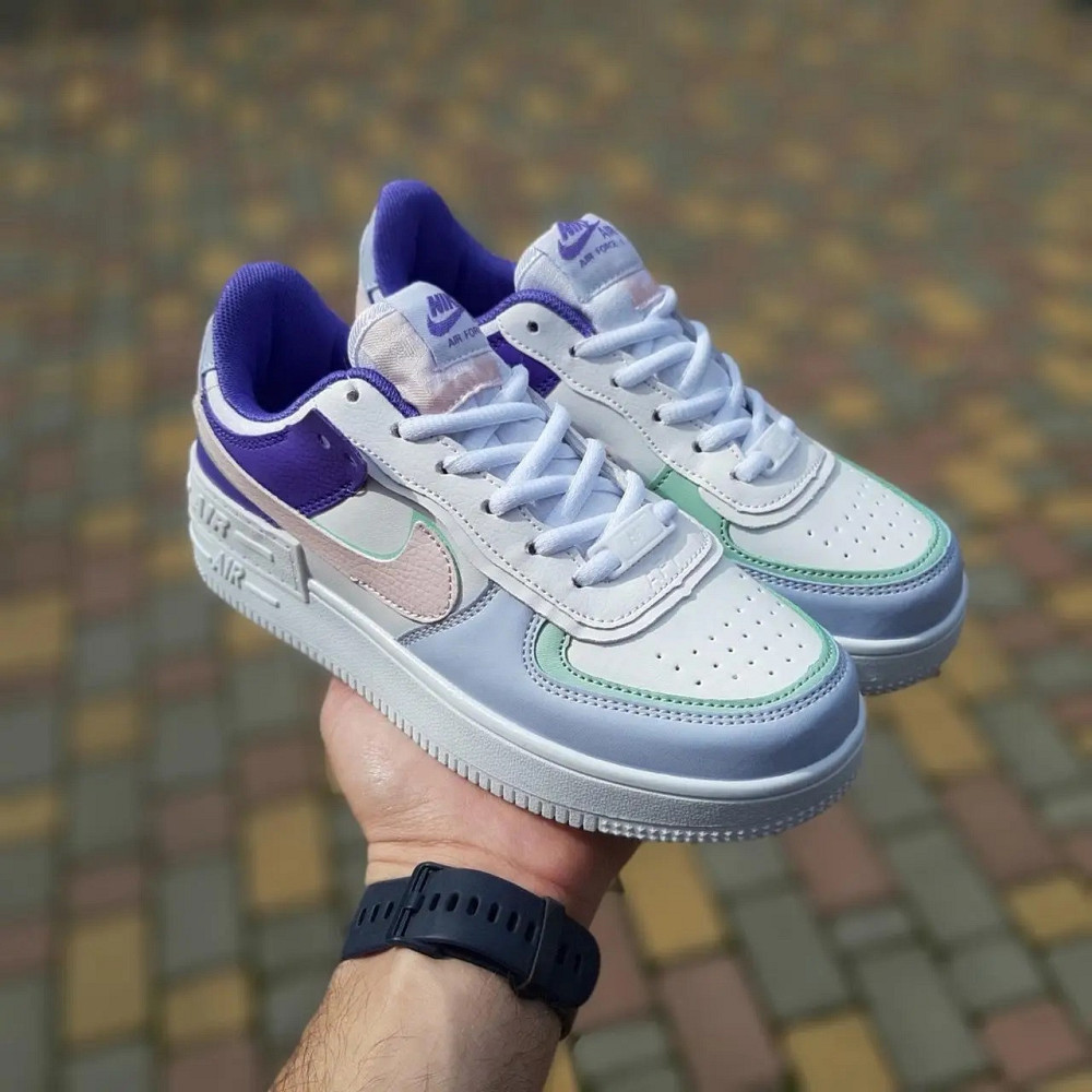 Кросівки Nike Force Білі Жіночі Шкіряні Форси Різнобарвні Найк Shadow (розміри: 36,37,38,39,40,41) - 22 Дніпро - фото 3