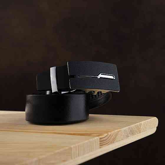 Ремень мужской с матовой пряжкой Vintage 20335 Черный Киев