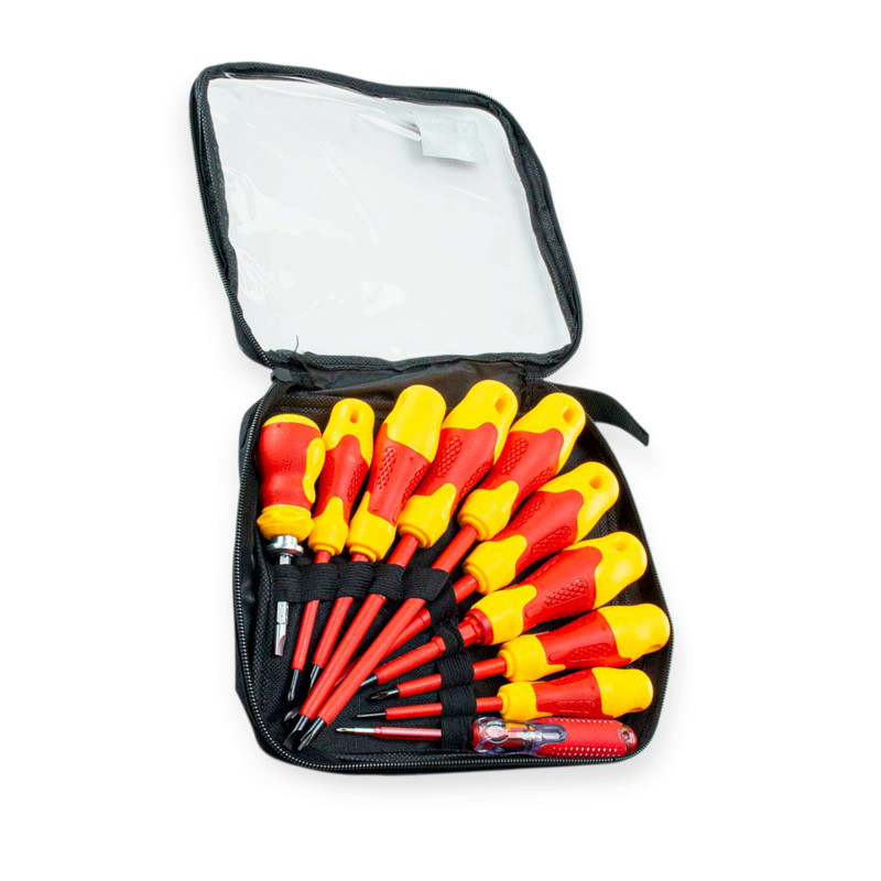 Набор отверток диэлектрических 8 шт - шлиц 3,5,6мм; крест 3,5,6мм + отвертка-индикатор, 2-х сторон. Мукачево - изображение 1