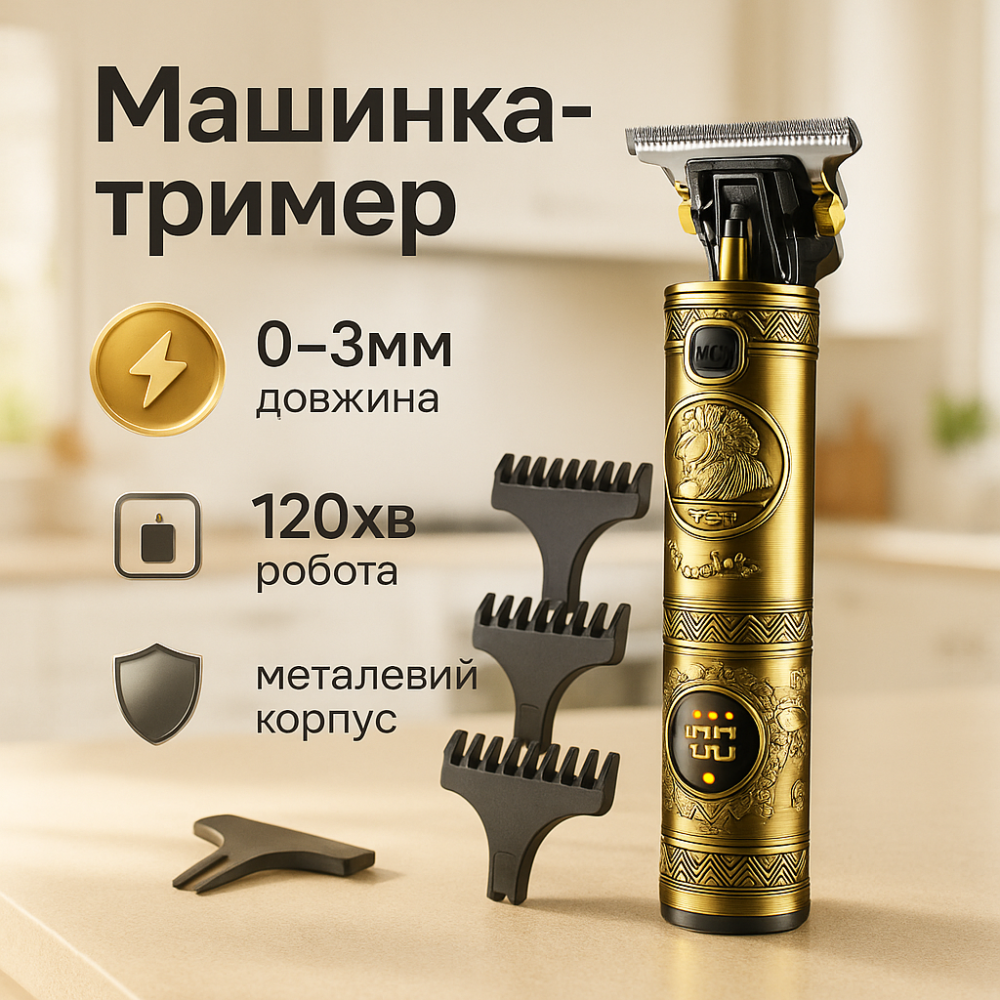 Машинка для стрижки волосся з регульованою насадкою VGR V-097, Тример для стрижки волосся потужний GU-23 Київ - фото 19