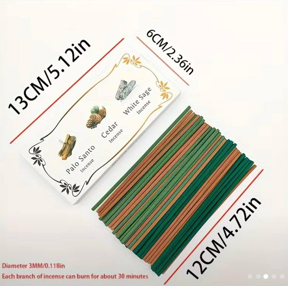 Благовония ароматические палочки набор 3 аромата White Sage Cedar Palo Santo 12 см Киев - изображение 3
