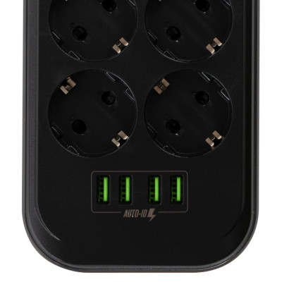 Мережевий фільтр живлення ColorWay CW-CHE64B, 6 розеток/4USB Black (CW-CHE64B) Вінниця - фото 2