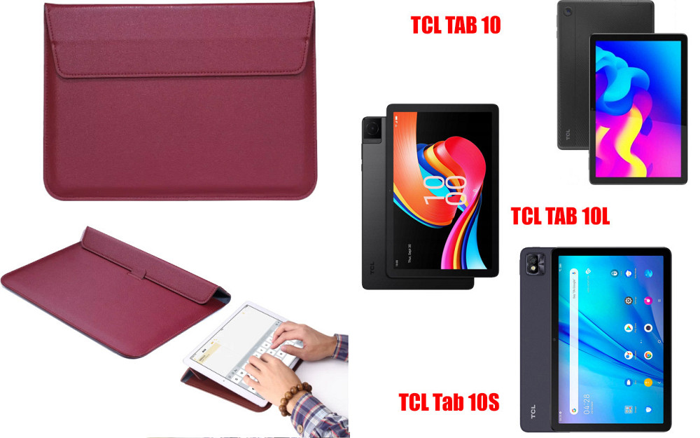 Чохол-конверт VitoCase для TCL TAB 10, TAB 10L, Tab 10S, з функцією підставки для планшета Бордовий Київ - фото 1
