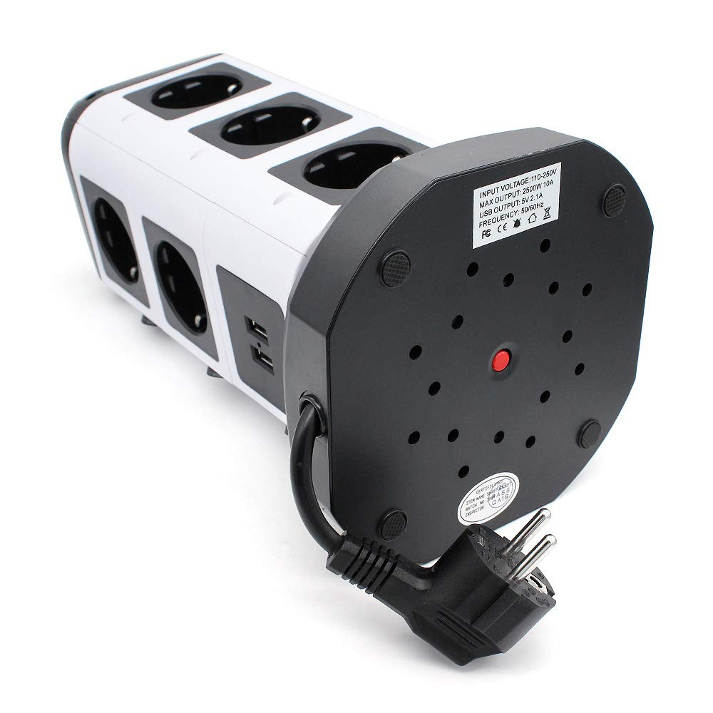 Удлинитель переноска сетевая на 11 розеток с USB длина 1.8м, в цвете белом Каменец-Подольский - изображение 3