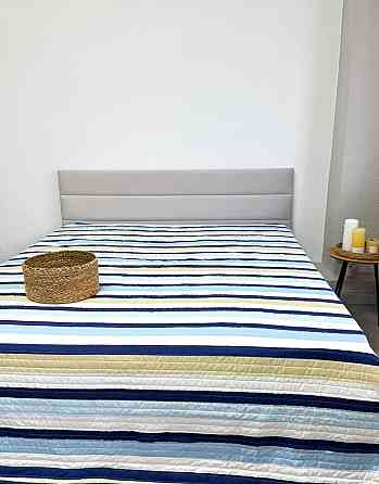 Ecotton Покривало Nostra 240х260 см антиалергенне стьобане мікрофібра L0020 Blue біло-блакитне Киев