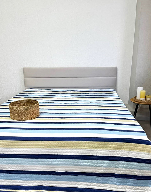 Ecotton Покривало Nostra 240х260 см антиалергенне стьобане мікрофібра L0020 Blue біло-блакитне Киев - изображение 2