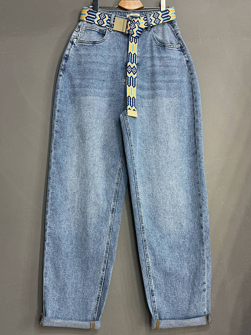 Джинси жіночі Dragon 8317 Mom Comfort Baggy з поясом стрейчеві блакитні, блакитний, 31, 31, 84 см, 108 см Київ - фото 2