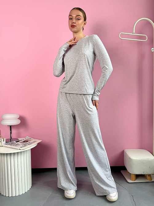 Женский базовый повседневный костюм из легкой вискозы Меланж Одесса - изображение 1