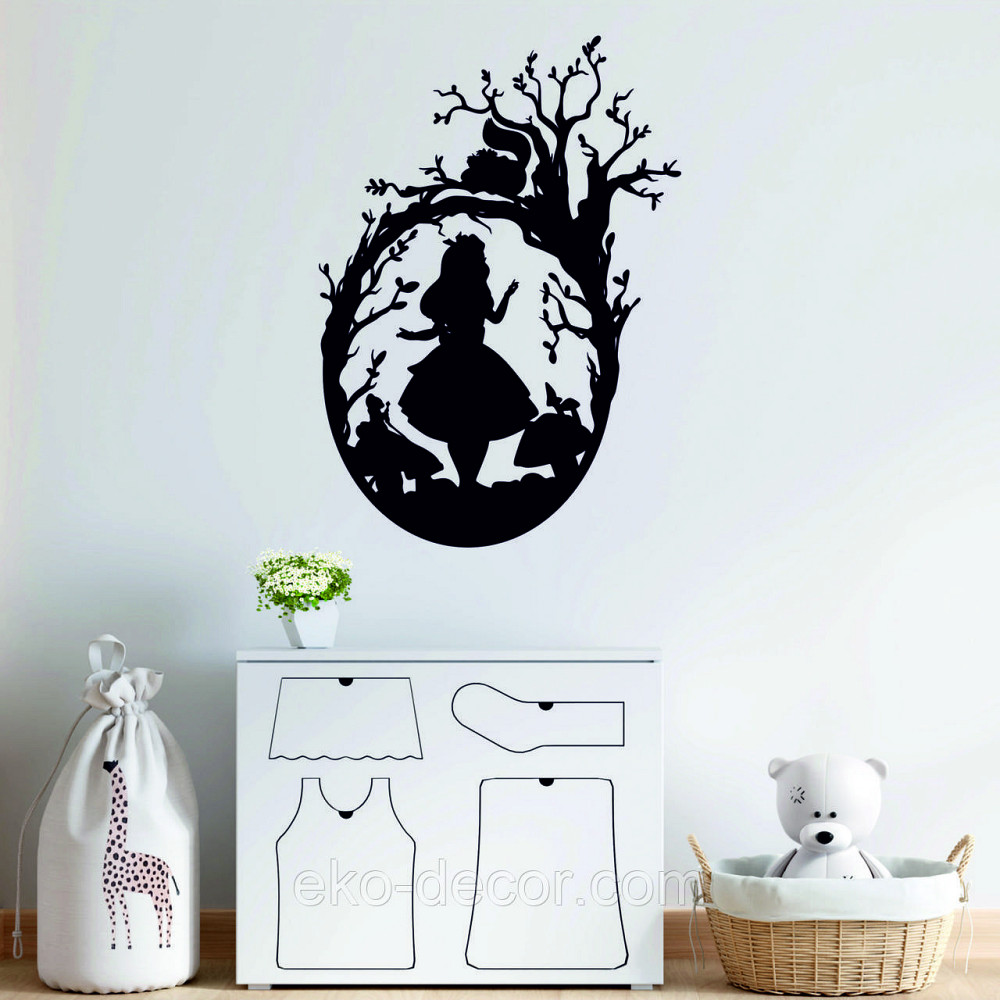 Декоративне настінне Панно «Аліса», Декор на стіну 90*64 см, Чорний Київ - фото 1