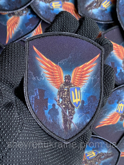 Друкований шеврон ЯНГОЛ ЗСУ (Форма щит. На липучці) Розмір 9x7см Київ - фото 6