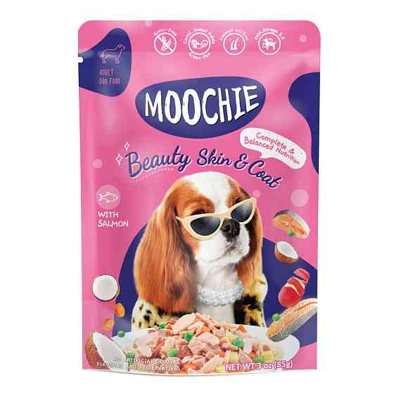 Корм влажний Moochie Superfood Beauty Skin and Coat д/собак з лососем 85г Київ