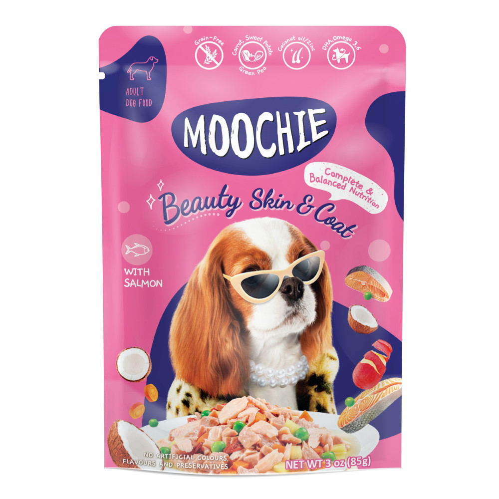 Корм влажний Moochie Superfood Beauty Skin and Coat д/собак з лососем 85г Київ - фото 1