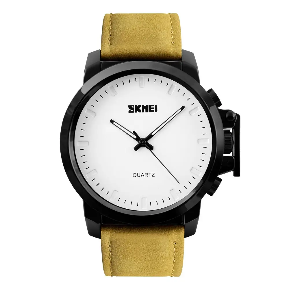 Классические мужские часы Skmei 1208 коричневая замша Винница - изображение 1