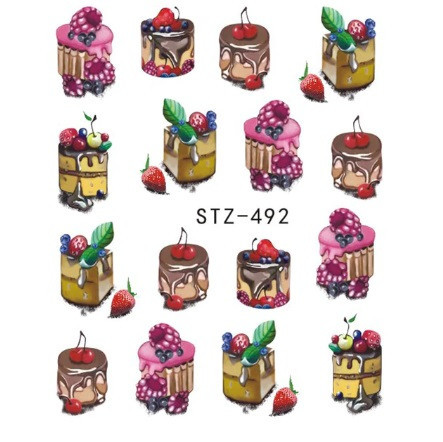 Наклейки для нігтів "Тістечка" YZW-492 Київ - фото 1