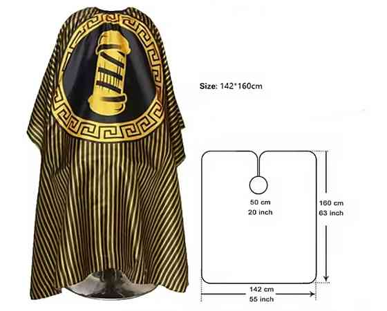 Парикмахерская накидка для стрижки и покраски 140 на 160 см в черную полоску золотистый Киев