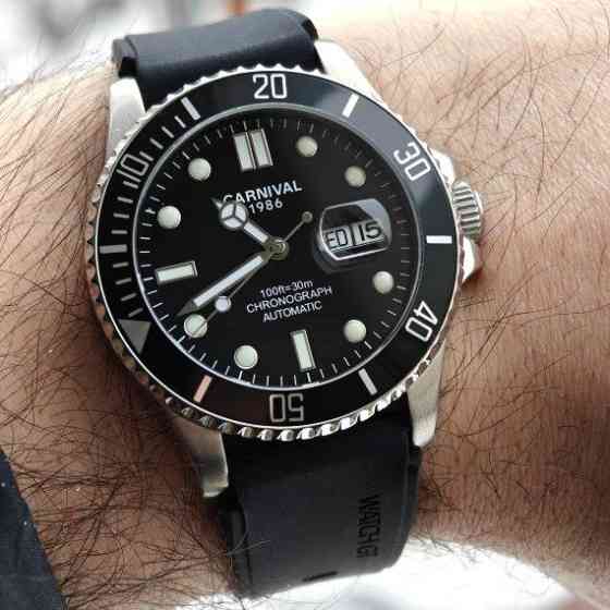 Годинник чоловічий механічний наручний Carnival Patent R-Series (2 ремінці) Сріблястий Київ