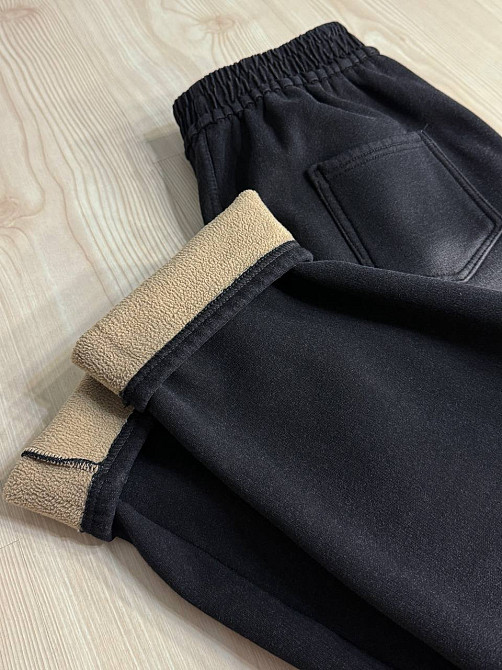 Брюки женские Alia 9148 утепленные на флисе мом большие размеры черные, черный, 4XL Киев - изображение 12