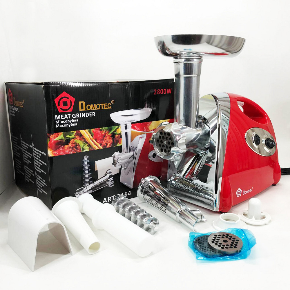 Електром'ясорубка соковижималка для томатів Domotec, М'ясорубка-шатковка-терка, М'ясорубка металева QB-14 Львів - фото 9