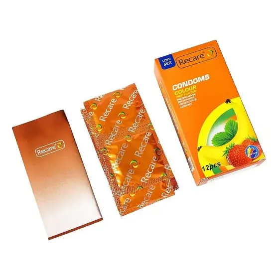 Презервативи Recare Color Fruit Flavour Condoms 12 шт, аромати: м'ята, банан, полуниця Львів