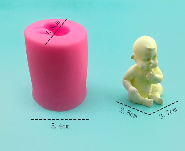 Молд силиконовый Младенец 48 на 54 мм розовый Киев - изображение 2
