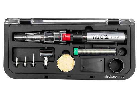 Пальник газовий YATO (t=1300°С), фен (t=600°С) і паяльник (t=450 °С) з обладунками, 3 в 1 [6] Одесса