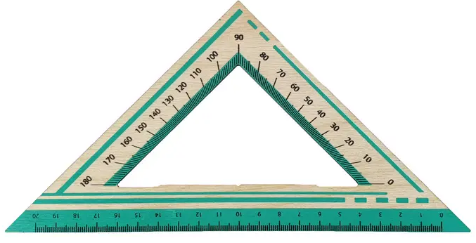 Трикутник дерев'яний 20 см. "Атлас" Транспортир бірюза, AS-0669, шт Київ - фото 1