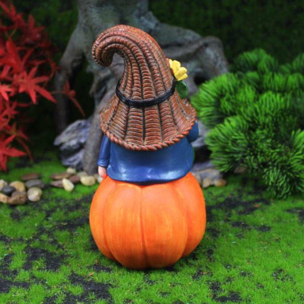 Садова фігурка Гном на гарбузі 3.6 х 3.4 х 2.5 см Полістоун Одеса - фото 4