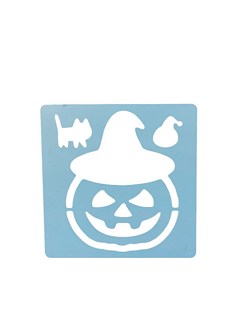 Трафарет на Хелловін Гарбуз в капелюсі 13 на 13 см сірий Київ - фото 2