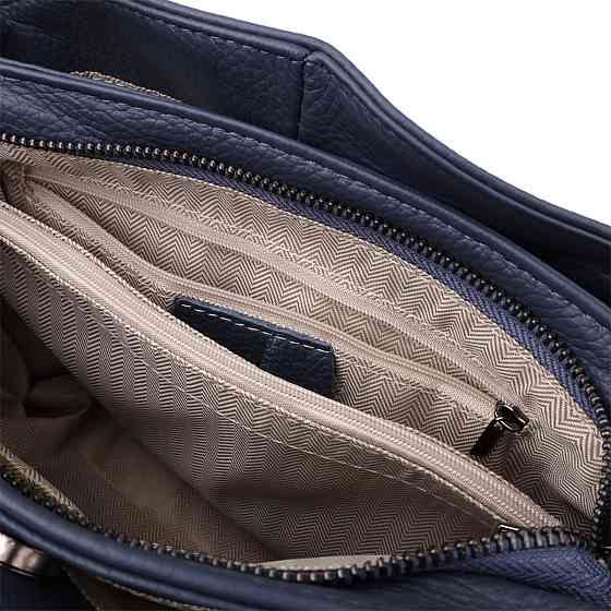 Сумка на плече з натуральної шкіри Синій (Vintage) Київ